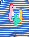Premium Blue and White Striped Seahorse Pajamas for Kids - Soft Organic Cotton Sleepwear by Toby Tiger by Toby Tiger at brixbailey.com
