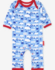 Premium organic cotton baby sleepwear with farm print, soft GOTS-certified fabric, snap buttons, stylish Toby Tiger design by Toby Tiger at brixbailey.com