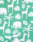 Premium Green and White Jungle Print Baby Sleepsuit - Soft Organic Cotton with Snap Buttons and Slip Neck by Toby Tiger at brixbailey.com