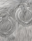 Golden/Silver Lotus Filigree Hoops