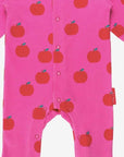 Premium Organic Cotton Baby Sleepsuit with Apple Print, Snap Buttons, and Footed Design for Cozy Sleep by Toby Tiger at brixbailey.com