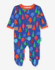 Premium organic cotton pajamas with camping bear print, soft GOTS-certified fabric, slip-on neckline, snap buttons, eco-friendly dyes by Toby Tiger at brixbailey.com