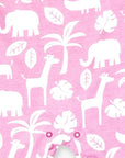 Premium Pink and White Jungle Print Baby Sleepsuit - Soft Organic Cotton with Snap Buttons and Slip Neck by Toby Tiger at brixbailey.com