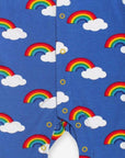 Rainbow Print Organic Cotton Baby Jumpsuit with Snap Buttons and Feet - Soft, Eco-Friendly Sleepwear by Toby Tiger at brixbailey.com