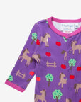 Premium organic cotton baby sleepwear with horse and apple design, soft cozy pajamas for boys and girls, GOTS certified eco-friendly by Toby Tiger at brixbailey.com