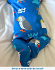 Adorable Organic Kids Pajamas with Toby Tiger Sun and Waves Print, GOTS Certified Cotton, Easy Snap Closure by Toby Tiger at brixbailey.com