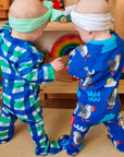 Cute Organic Sleepsuit with Toby Tiger Sun Clouds Waves Design for Babies and Toddlers by Toby Tiger at brixbailey.com