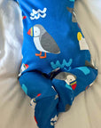 Luxury Organic Sleepwear for Kids with Toby Tiger Sun and Waves Print, GOTS Certified Cotton, Easy Snap Closure by Toby Tiger at brixbailey.com