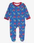 Luxury Organic Cotton Space Print Footed Pajamas for Little Astronauts, GOTS Certified, Easy Snap Buttons by Toby Tiger at brixbailey.com