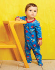 Adorable Astronaut Baby Sleepsuit in Soft Organic Cotton with Space Print and Footies by Toby Tiger at brixbailey.com