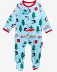 Premium GOTS Certified Organic Cotton Baby Christmas Pajamas with Penguin and Snowman Print, Snap Closure for Easy Diaper Changes by Toby Tiger at brixbailey.com