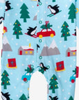 Baby's First Christmas GOTS Organic Cotton Pajama Set with Penguins and Snowmen, Snug Footed Romper for Cozy Holidays by Toby Tiger at brixbailey.com