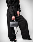Small Black Briefcase Style Handbag