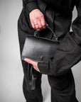Small Black Briefcase Style Handbag