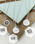 Travel Safe Compass St Christopher Small Silver Necklace