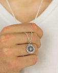 Travel Safe Compass St Christopher Small Silver Necklace