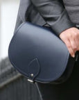 Handmade Leather Saddle Bag - Navy