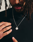 Storm Guardian Small Silver St Christopher Necklace