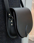 Handmade Leather Saddle Bag - Black