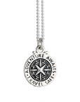 Travel Safe Compass St Christopher Small Silver Necklace