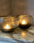 SULPHUR CANDLEHOLDER - H9 D11 cm - SMOKE