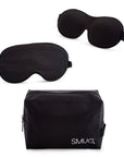 Contoured & Satin Sleep Mask Double Pack & Wash Bag Set- Various Prints