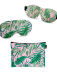 Contoured & Satin Sleep Mask Double Pack & Accessories Bag Set - Various Prints