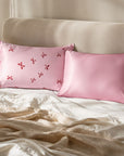 Soft Satin Pillowcase Set, Red Bows