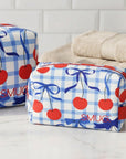 Toiletry Bag - Blue Cherries Print