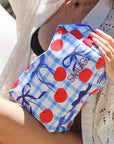 Wash Bag - Blue Cherries Print