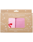 Soft Satin Pillowcase Set, Red Bows