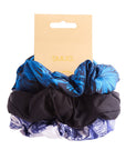 Cloud Satin Hair Scrunchie Set (set of 3) - Elephant Noir