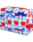Wash Bag - Blue Cherries Print