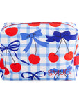 Wash Bag - Blue Cherries Print