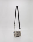 Handmade Leather Shoulder Bag in Snake Print