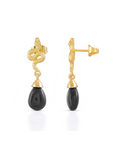 Medusa Small Gemstone Drop Earrings Black Onyx