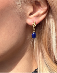 Medusa Small Gemstone Drop Earrings Lapis