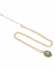 Medusa Gemstone and Snake Motif Pendant: Amazonite