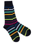 Black Small Striped Bamboo Socks
