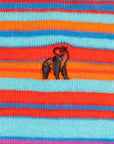 Blue and Red Narrow Striped Bamboo Socks