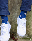 Blue Football Bamboo Socks