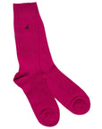 Cerise Bamboo Socks (Comfort Cuff)