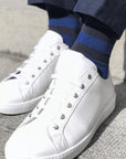 Charcoal Striped Bamboo Socks (Comfort Cuff)
