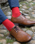 Classic Red Bamboo Socks (Comfort Cuff)