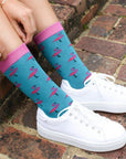Flamingo Bamboo Socks (Comfort Cuff)