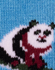 Blue Skiing Panda Bamboo Socks