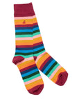 Multi Fine Striped Bamboo Socks