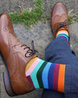 Multi Fine Striped Bamboo Socks