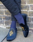 Navy Bamboo Socks (Comfort Cuff)