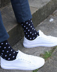 Navy Polka Dot Bamboo Socks